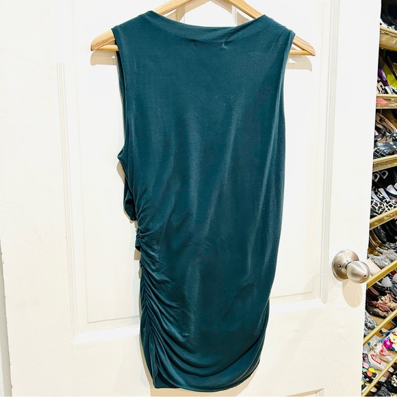 Velvet by Graham & Spencer Dark Teal Fitted Drape Neck Top Dressy Elegant Size M - Picture 3 of 6
